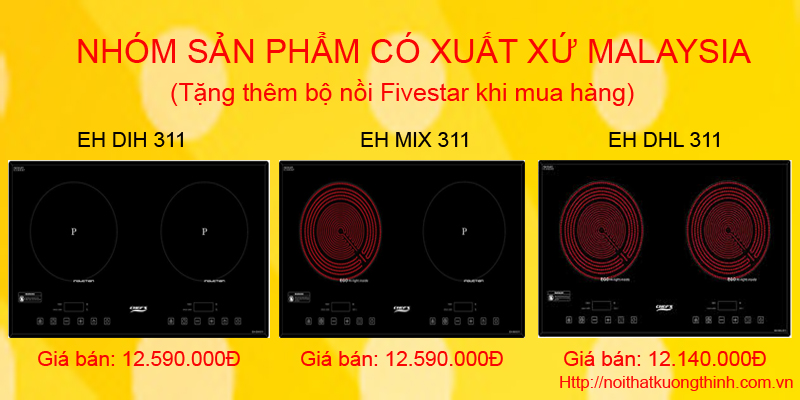 bếp từ Chefs có xuất xứ Malaysia